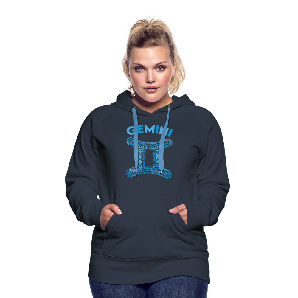 Women's Power Words Gemini Premium Hoodie - navy