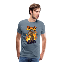 Thumbnail for Men's Fiery Aries Premium T-Shirt - steel blue