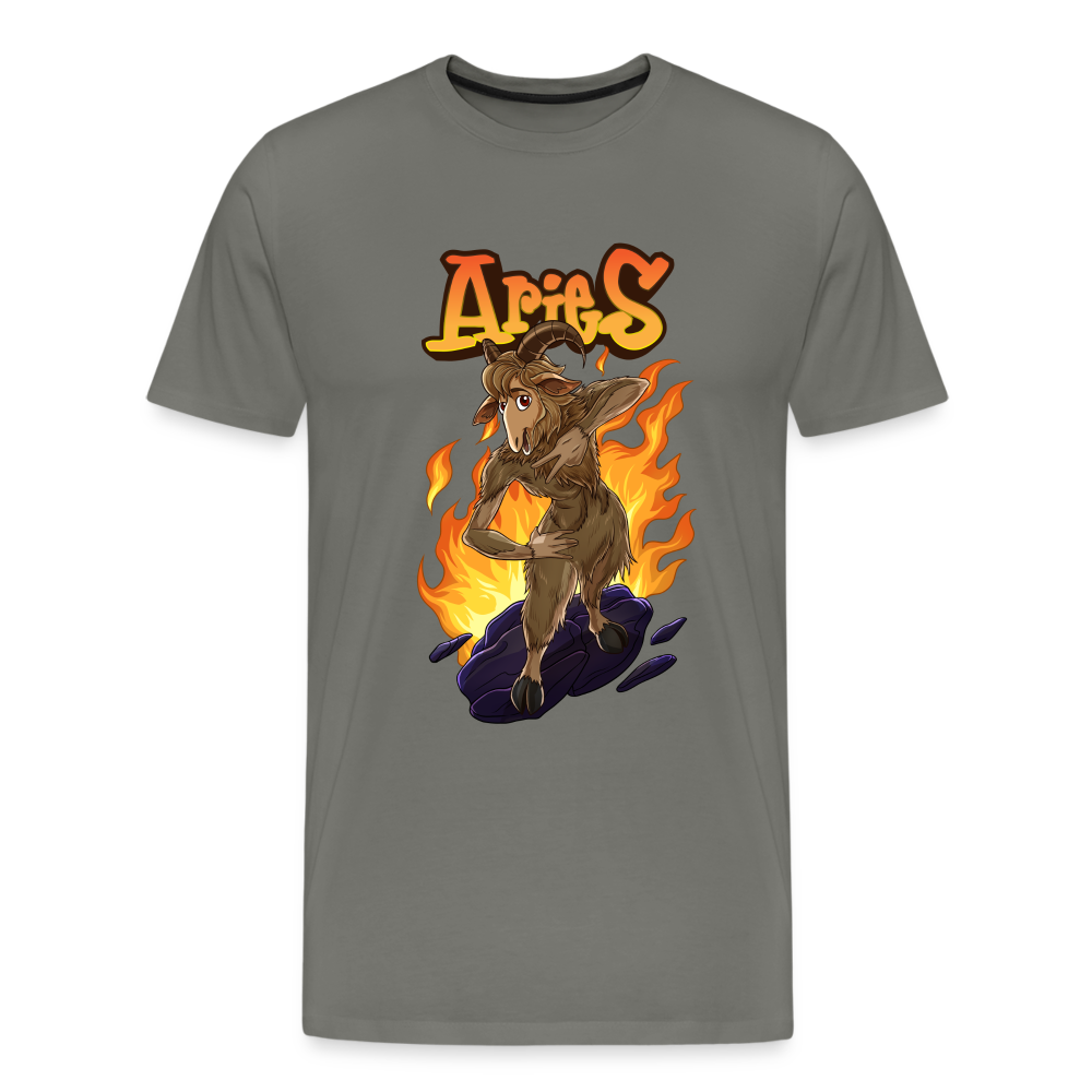 Men's Fiery Aries Premium T-Shirt - asphalt gray