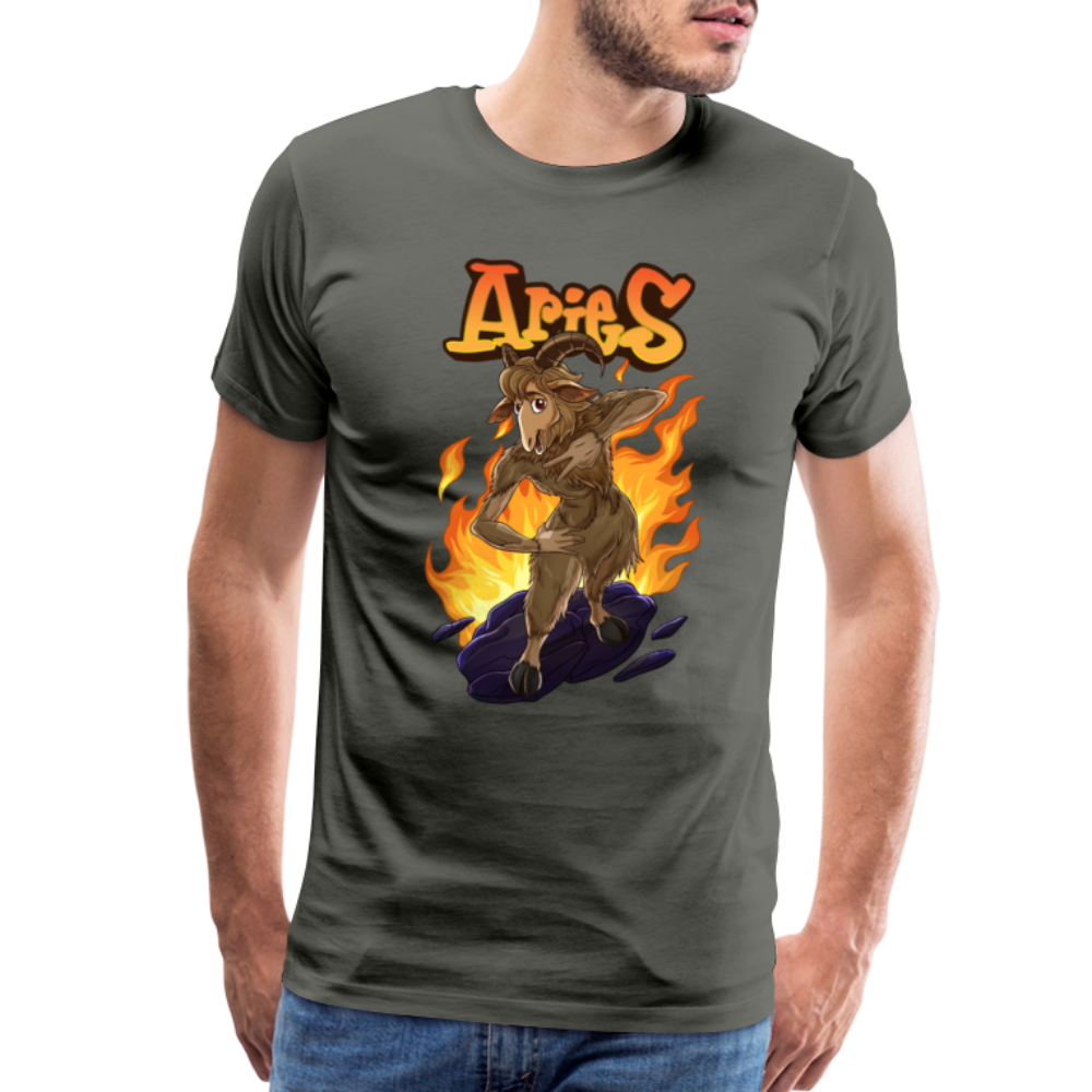 Men's Fiery Aries Premium T-Shirt - asphalt gray