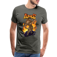 Thumbnail for Men's Fiery Aries Premium T-Shirt - asphalt gray