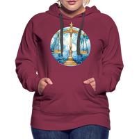 Thumbnail for Women’s Mythical Libra Premium Hoodie - burgundy