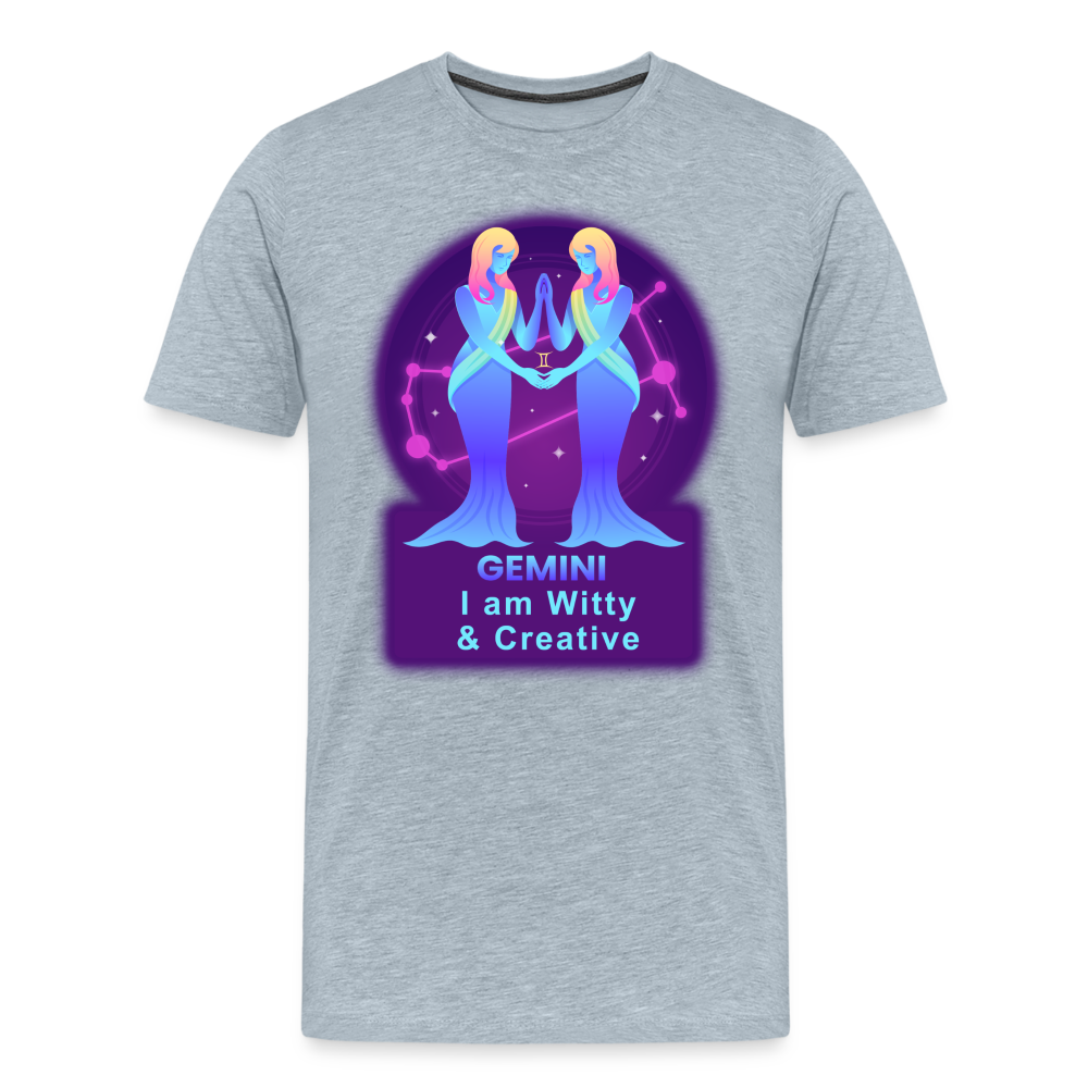 Men's Neon Gemini Premium T-Shirt - heather ice blue