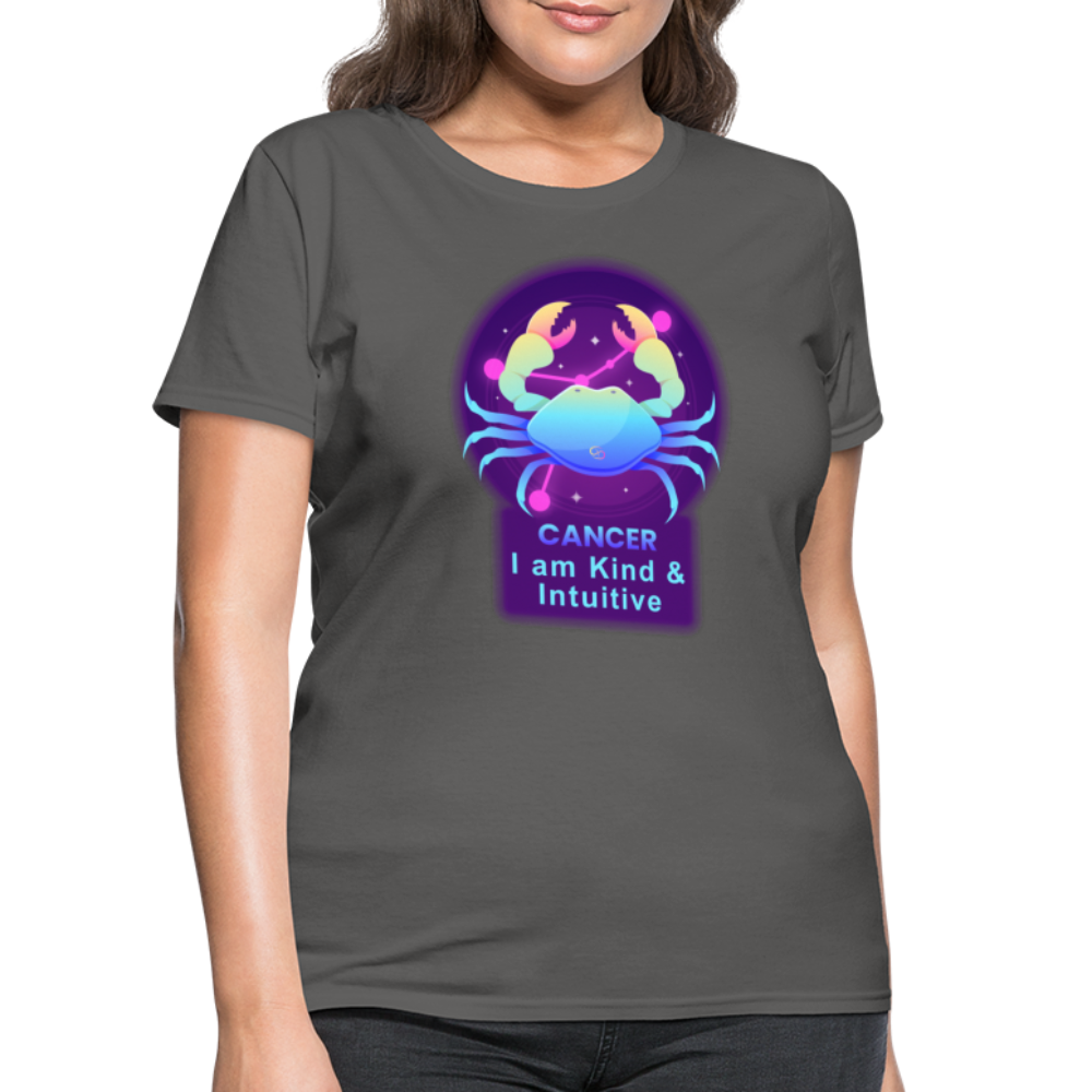 Women's Neon Cancer T-Shirt - charcoal