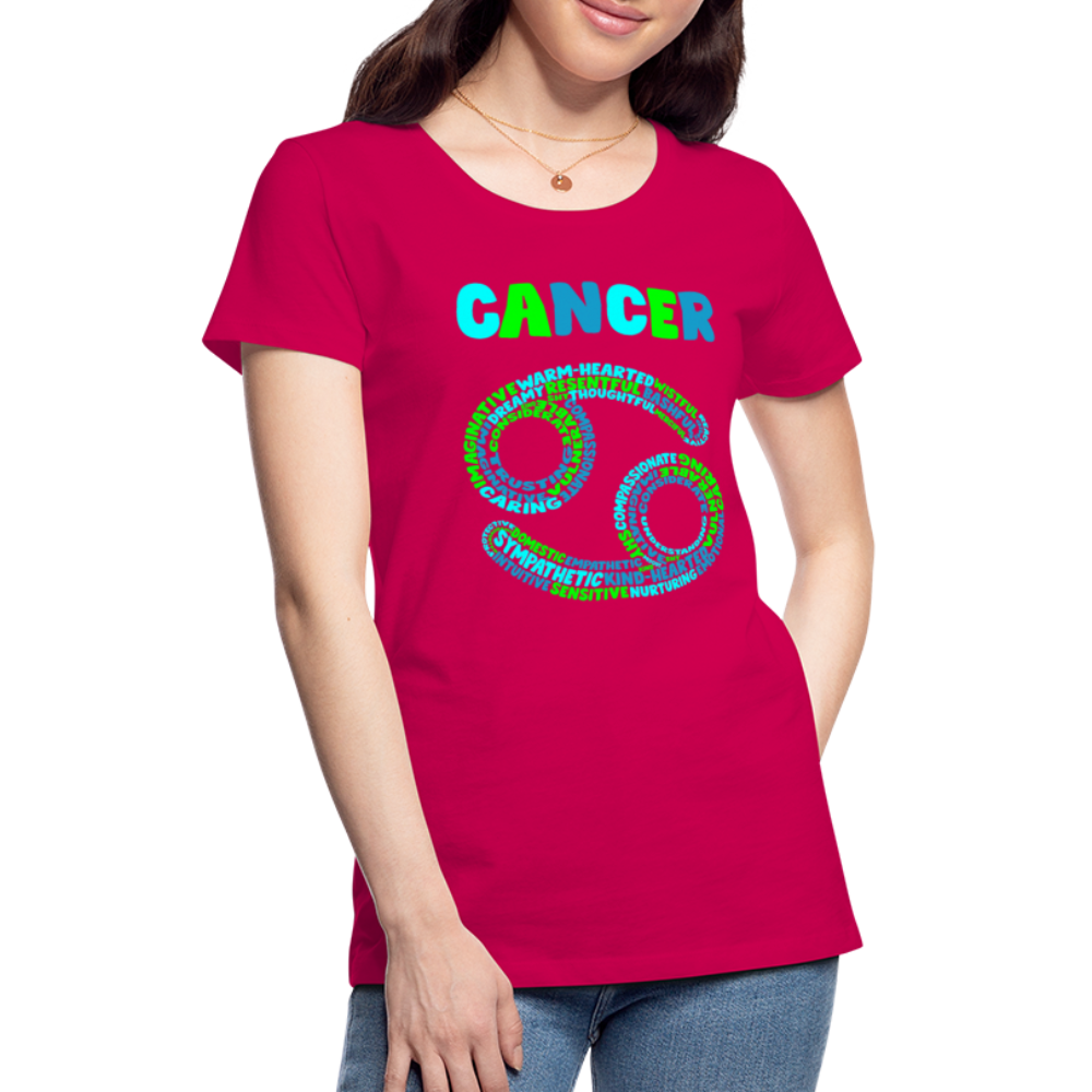 Women's Power Words Cancer Premium T-Shirt - dark pink