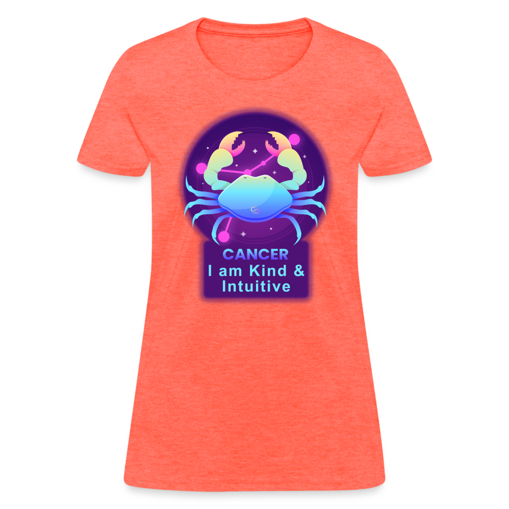 Women's Neon Cancer T-Shirt - heather coral