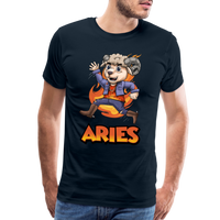 Thumbnail for Men's Playful Aries Premium T-Shirt - deep navy