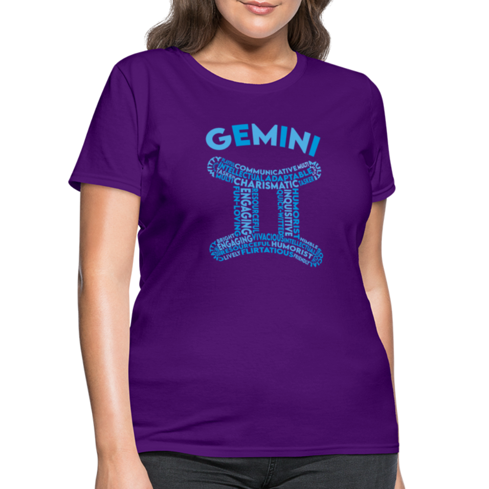 Women's Power Words Gemini T-Shirt - purple