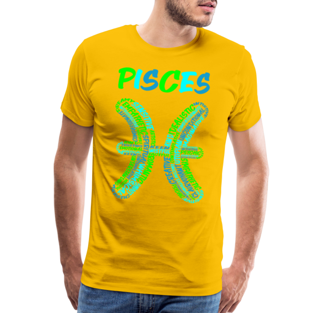 Men's Power Words Pisces Premium T-Shirt - sun yellow