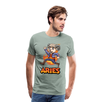 Thumbnail for Men's Playful Aries Premium T-Shirt - steel green