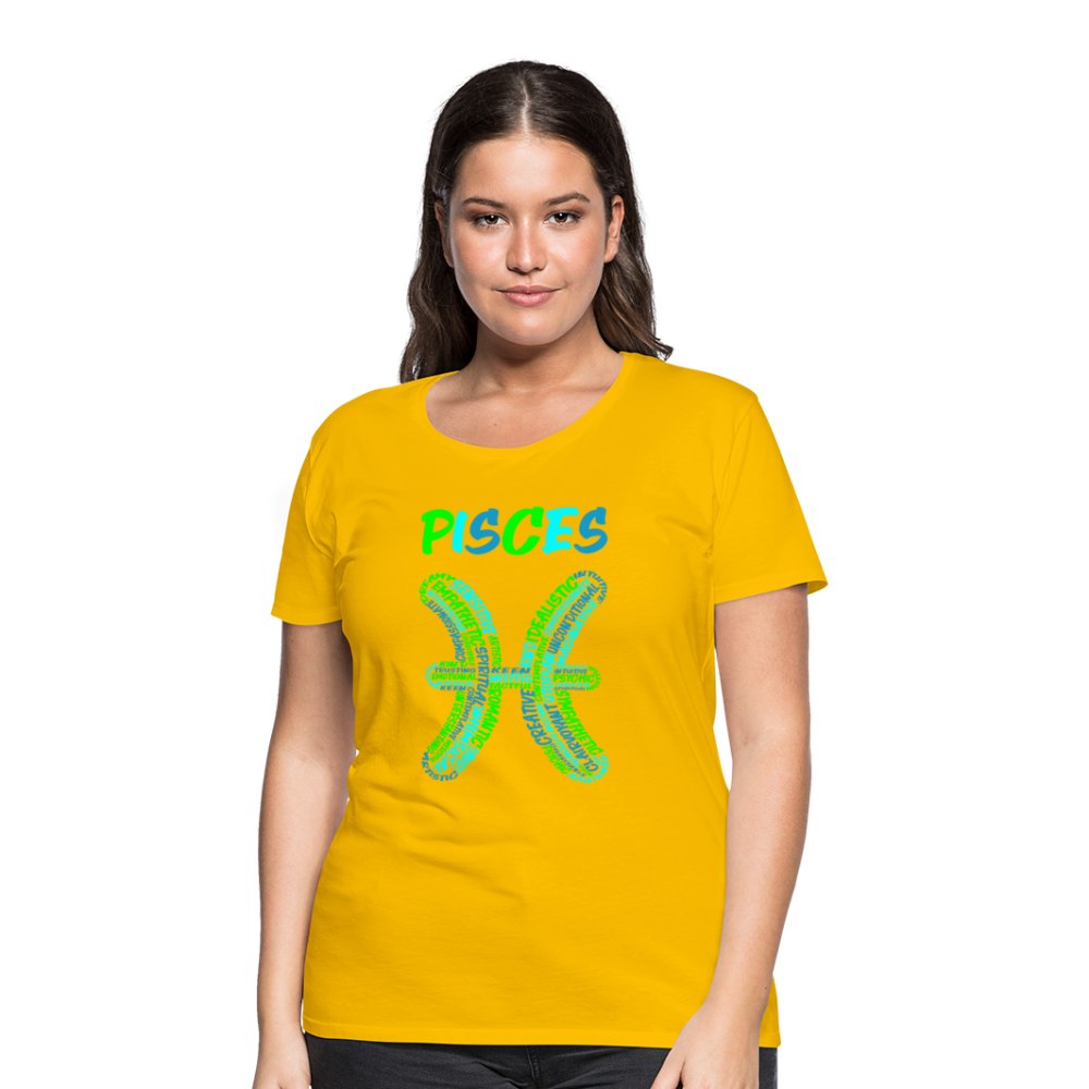 Women's Power Words Pisces Premium T-Shirt - sun yellow