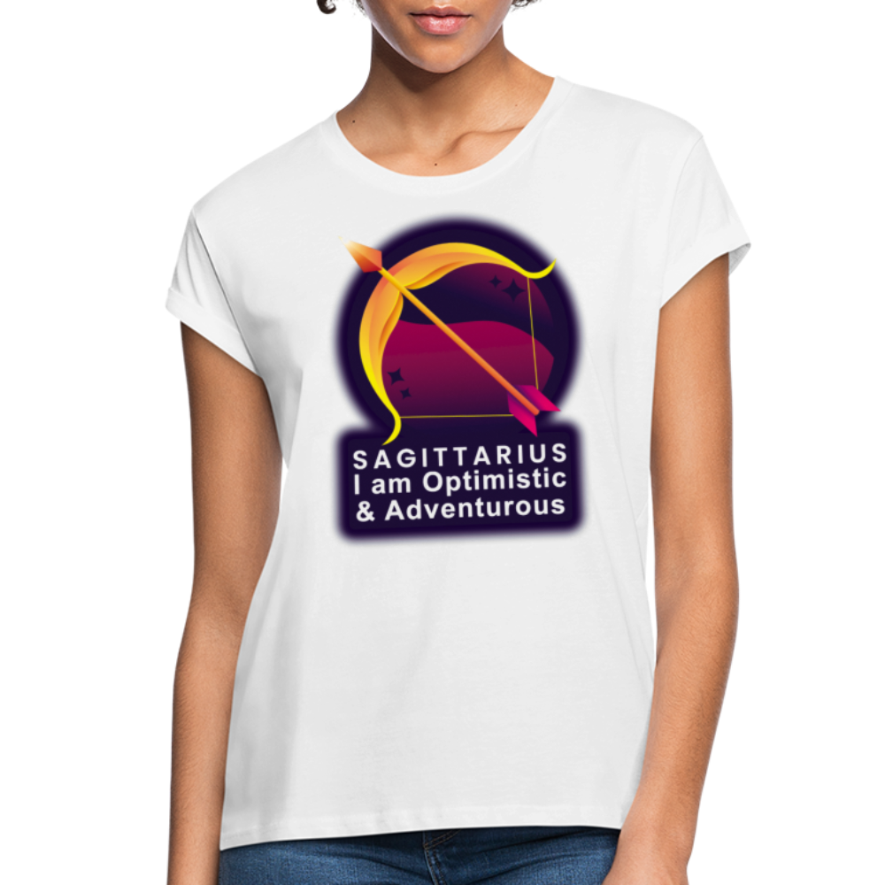 Women's Glow Sagittarius Relaxed Fit T-Shirt - white