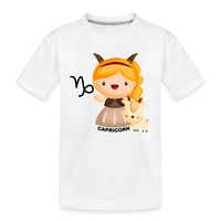 Thumbnail for Kid’s Astro Girl Capricorn Premium Organic T-Shirt - white