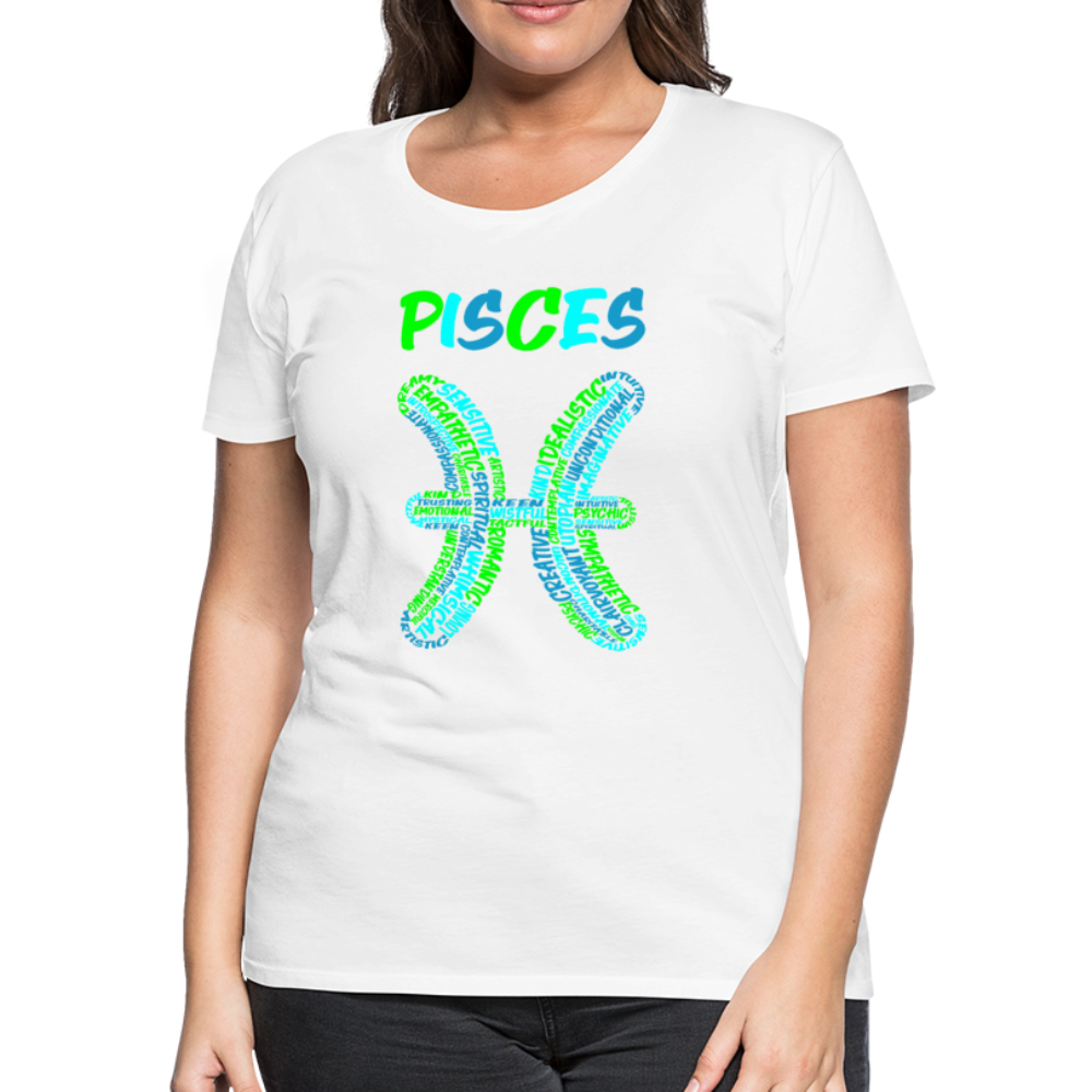 Women's Power Words Pisces Premium T-Shirt - white