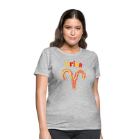 Thumbnail for Women's Power Words Aries T-Shirt - heather gray