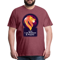 Thumbnail for Men's Glow Leo Premium T-Shirt - heather burgundy