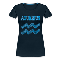 Thumbnail for Women's Power Words Aquarius Premium T-Shirt - deep navy