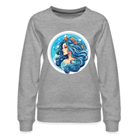 Thumbnail for Women’s Symbol Aquarius Premium Sweatshirt - heather grey