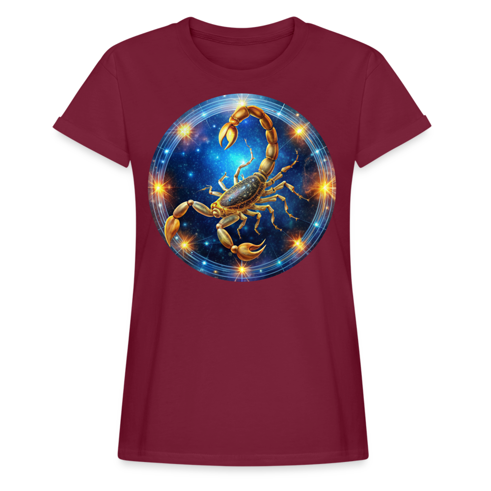 Women's Mystic Scorpio Relaxed Fit T-Shirt - burgundy