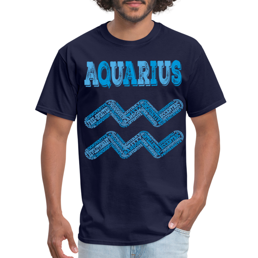 Men's Power Words Aquarius Classic T-Shirt - navy