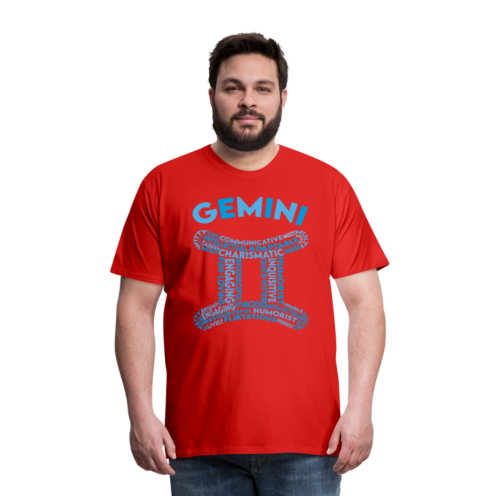 Men's Power Words Gemini Premium T-Shirt - red