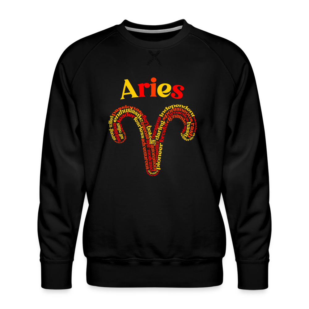 Men's Power Words Aries Premium Sweatshirt - black