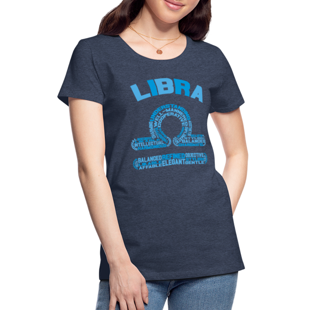 Women's Power Words Libra Premium T-Shirt - heather blue