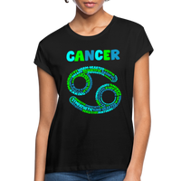 Thumbnail for Women's Power Words Cancer Relaxed Fit T-Shirt - black