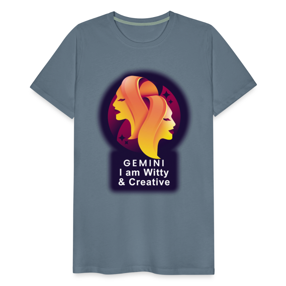 Men's Glow Gemini Premium T-Shirt - steel blue