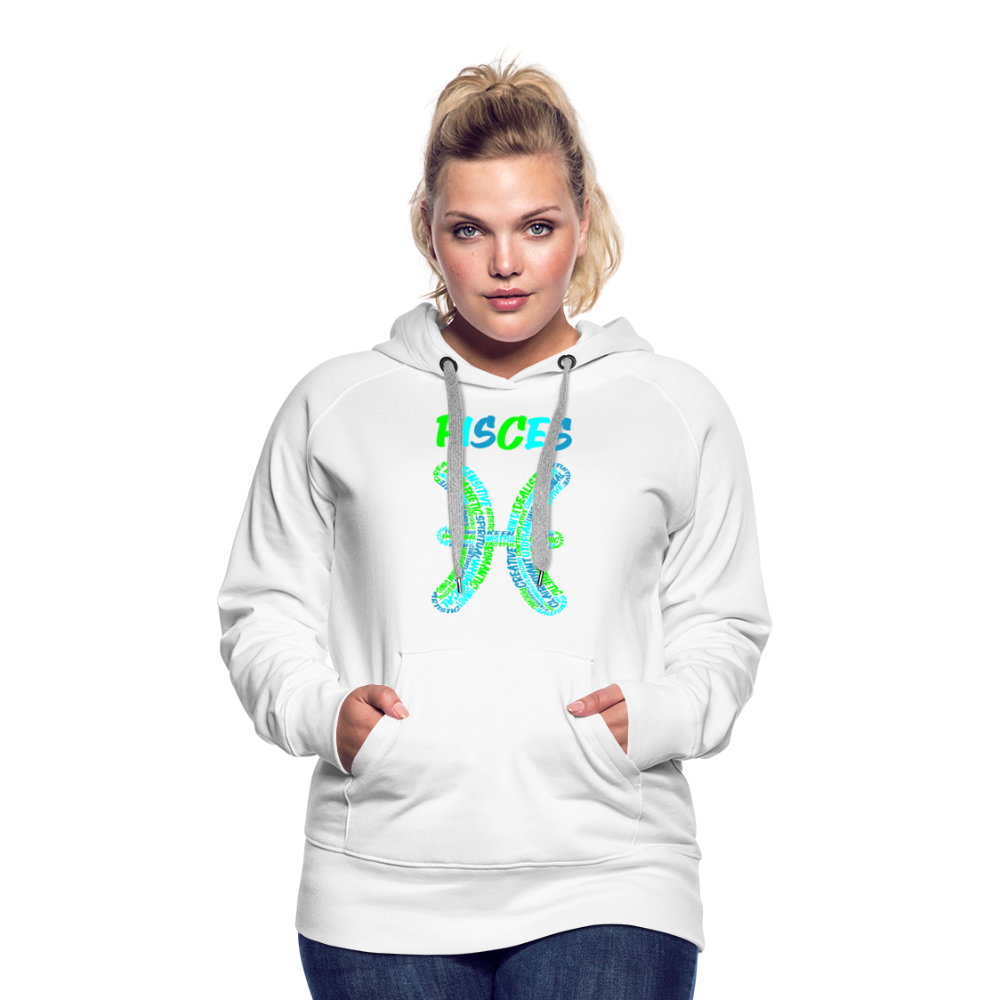 Women's Power Words Pisces Premium Hoodie - white