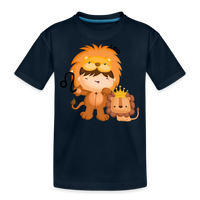 Thumbnail for Kid’s Astro Girl Leo Premium Organic T-Shirt - deep navy