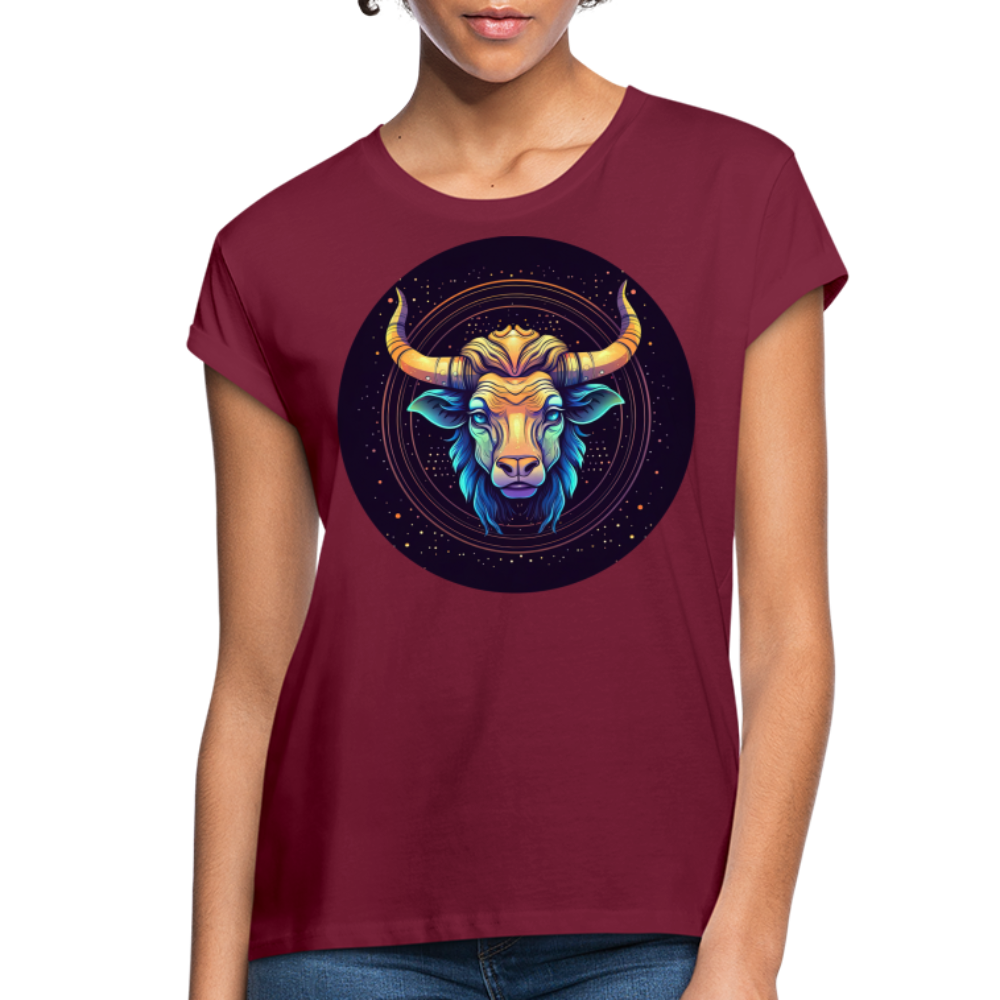 Women's Magic Taurus Relaxed Fit T-Shirt - burgundy