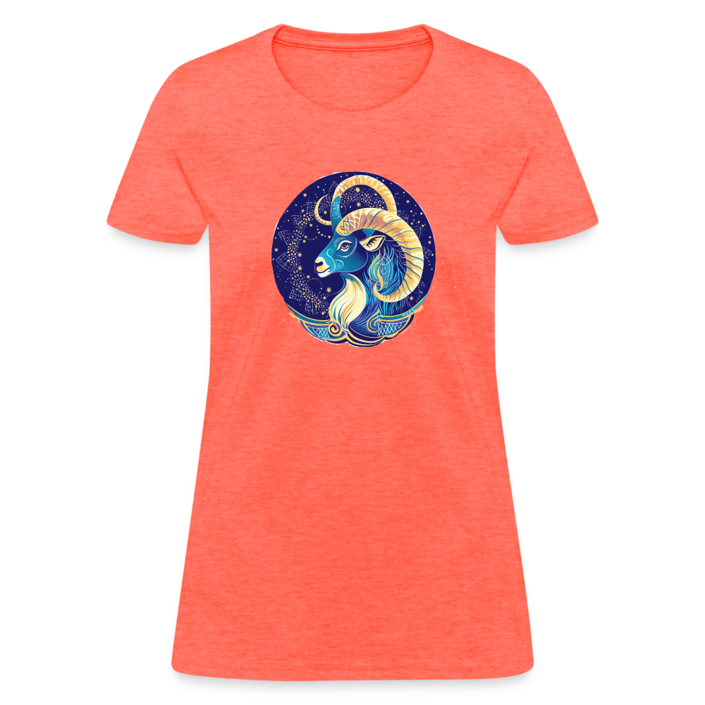 Women's Mythical Capricorn T-Shirt - heather coral