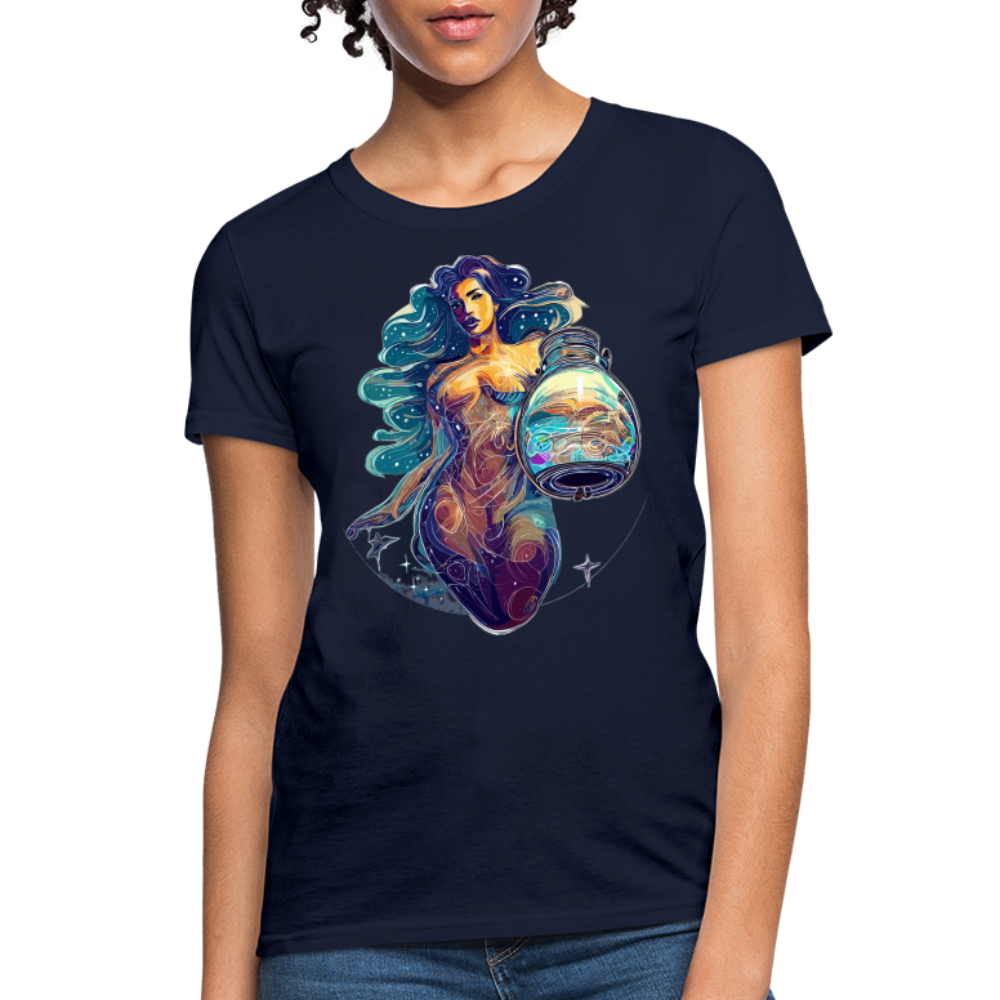 Women's Mythical Aquarius T-Shirt - navy