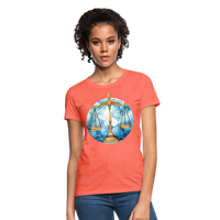 Thumbnail for Women's Mythical Libra T-Shirt - heather coral