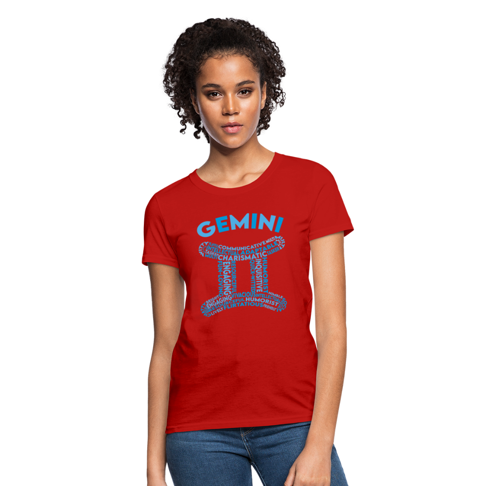 Women's Power Words Gemini T-Shirt - red