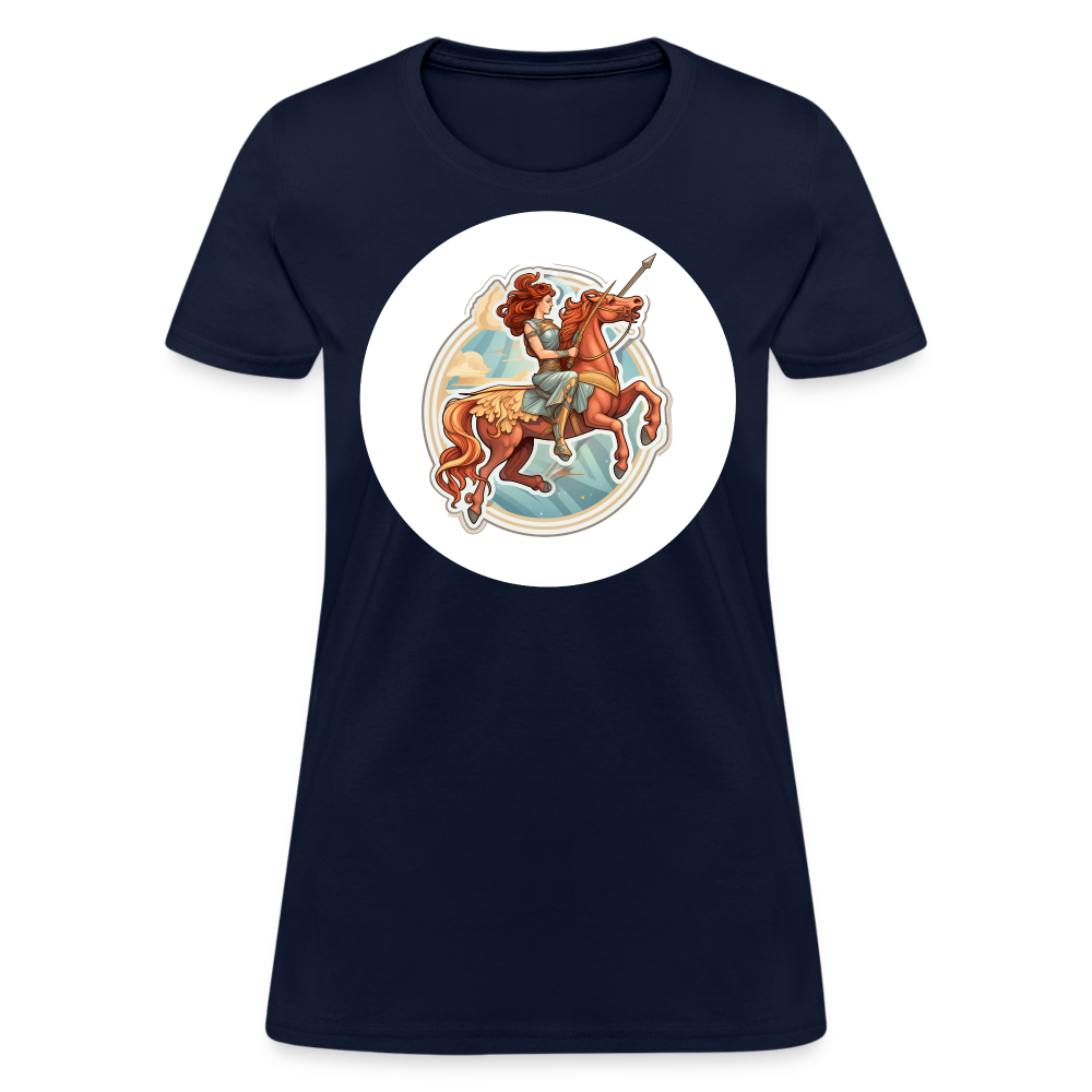 Women's Symbol Sagittarius T-Shirt - navy