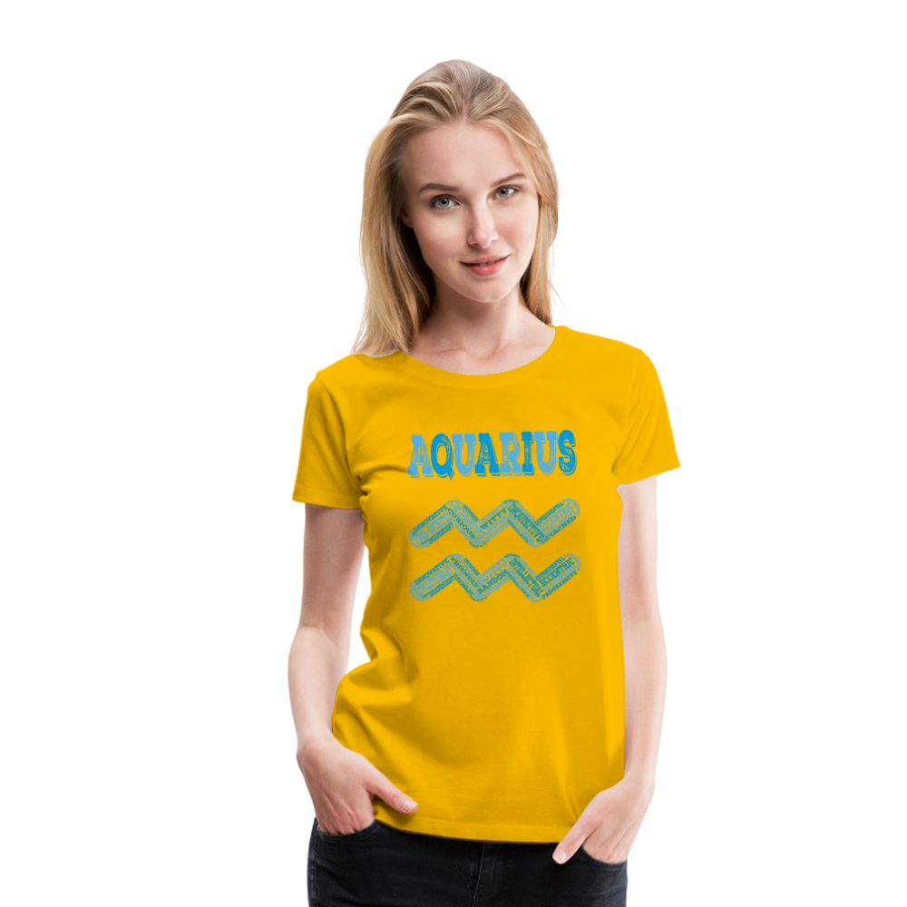 Women's Power Words Aquarius Premium T-Shirt - sun yellow