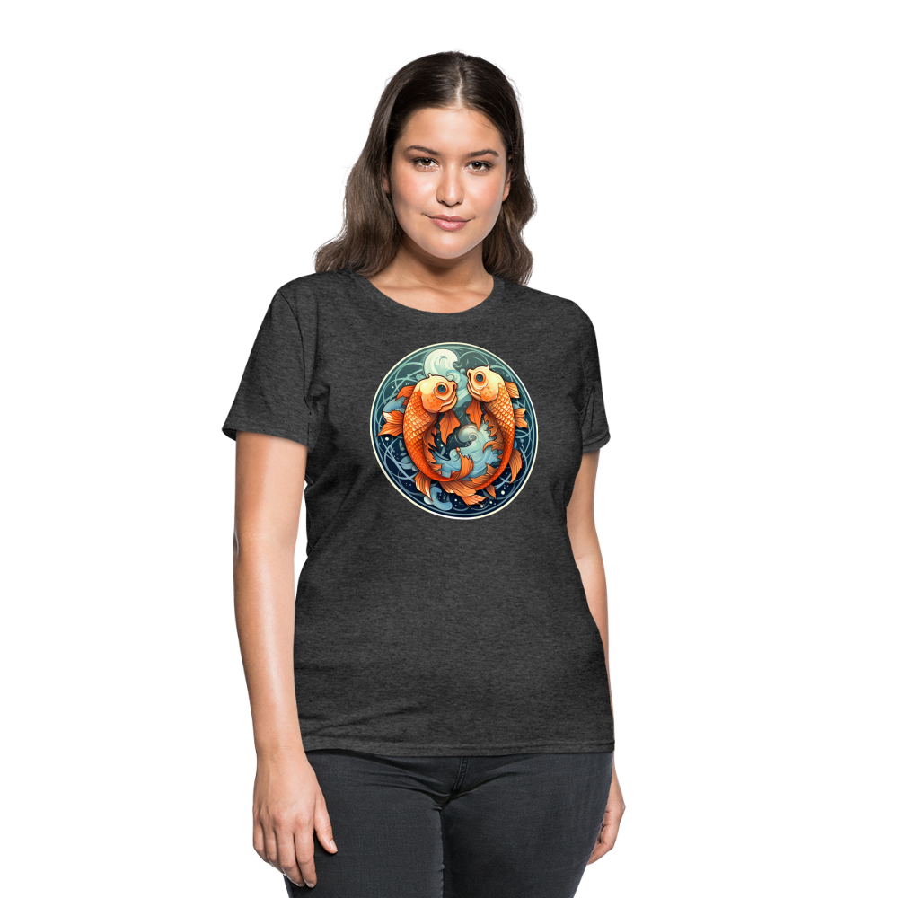 Women's Symbol Pisces T-Shirt - heather black