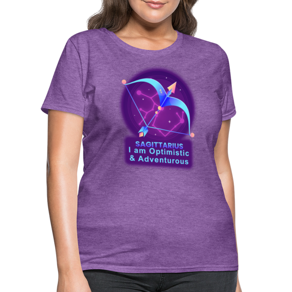 Women's Neon Sagittarius T-Shirt - purple heather