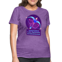 Thumbnail for Women's Neon Sagittarius T-Shirt - purple heather