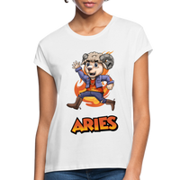 Thumbnail for Women's Playful Aries Relaxed Fit T-Shirt - white