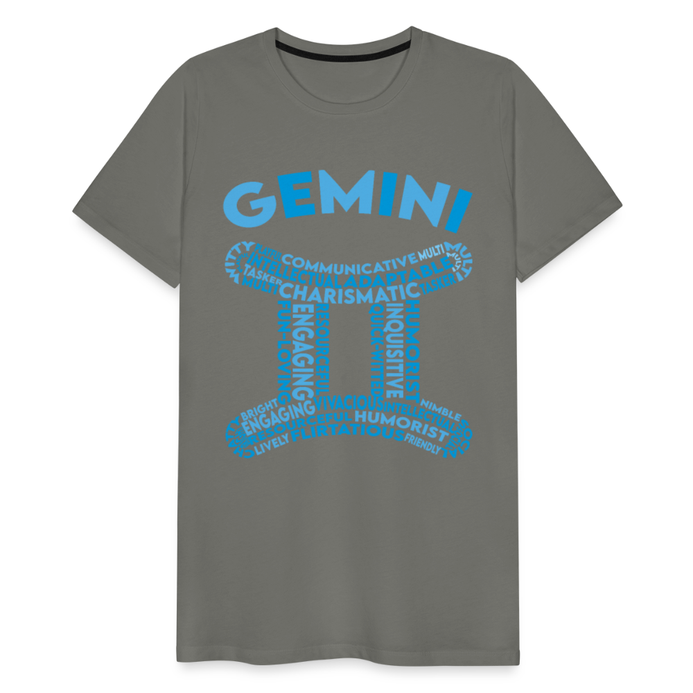 Men's Power Words Gemini Premium T-Shirt - asphalt gray