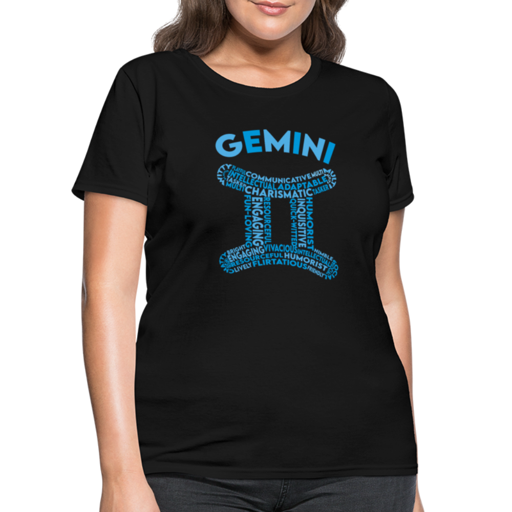 Women's Power Words Gemini T-Shirt - black