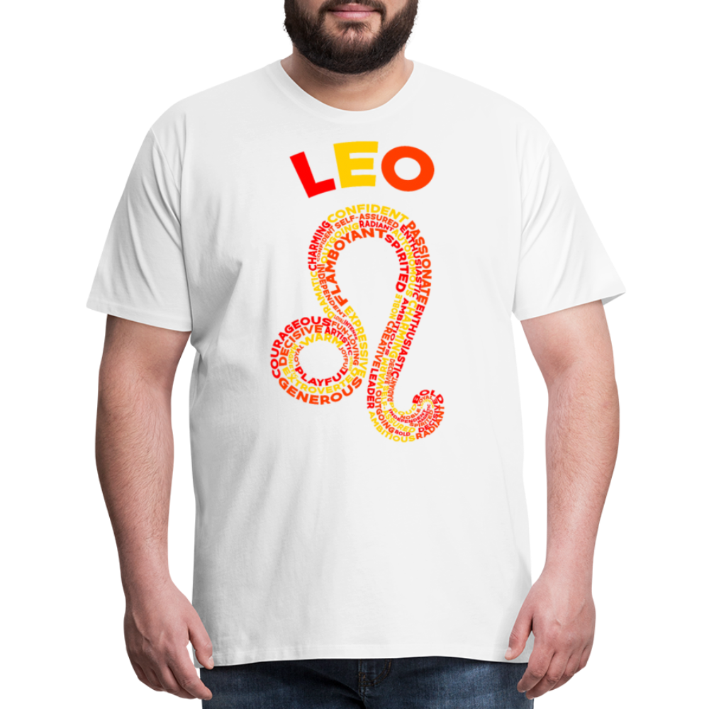 Men's Power Words Leo Premium T-Shirt - white