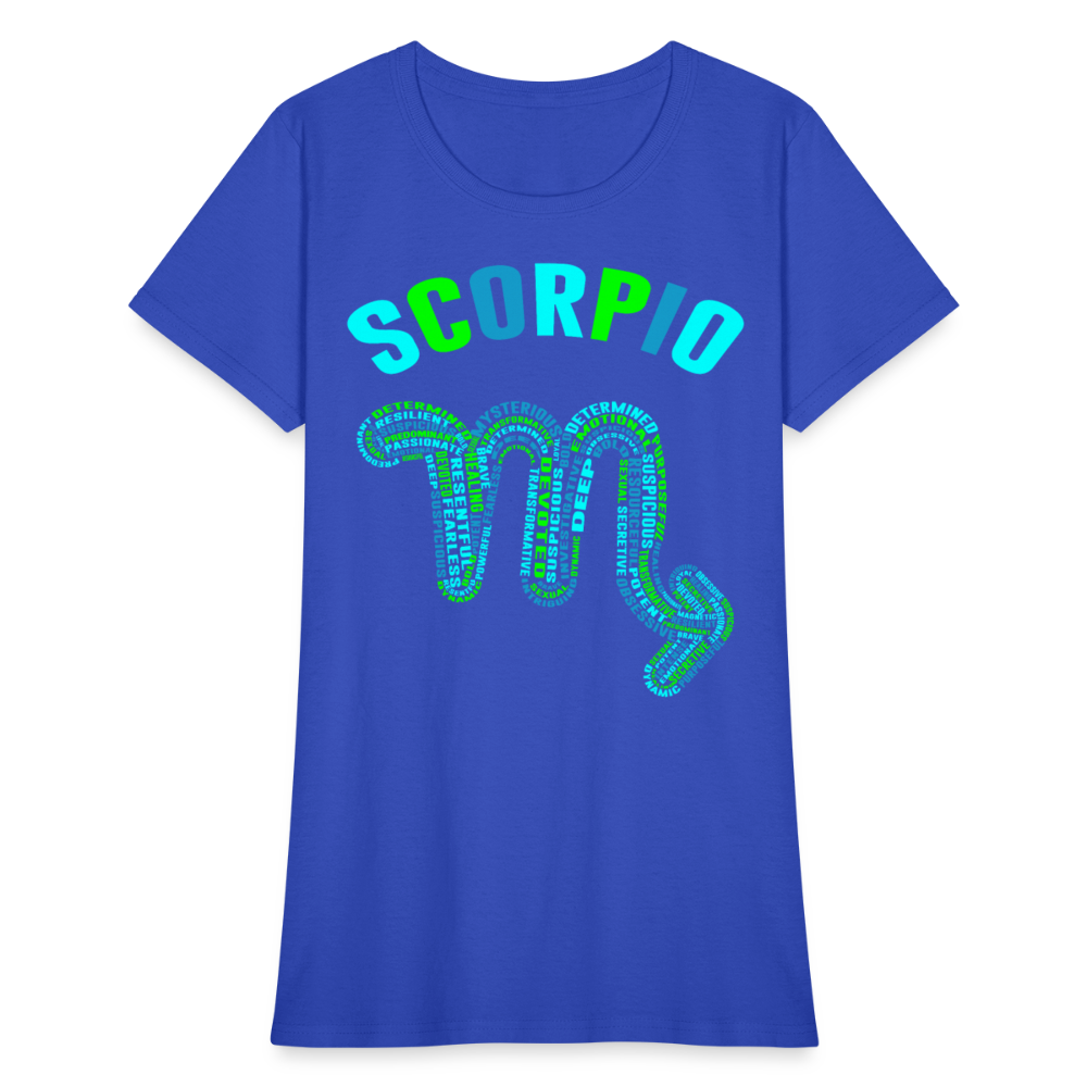 Women's Power Words Scorpio T-Shirt - royal blue