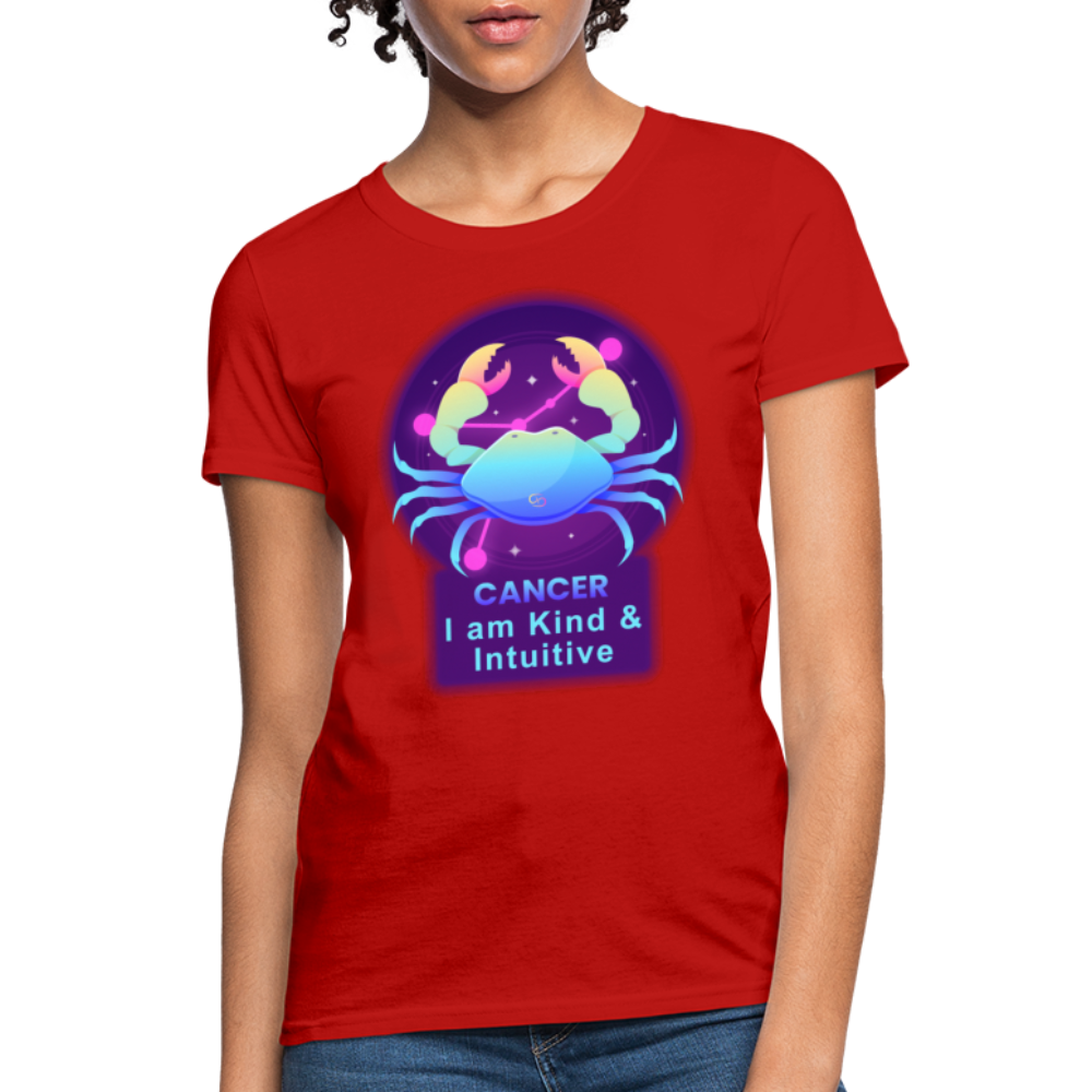 Women's Neon Cancer T-Shirt - red