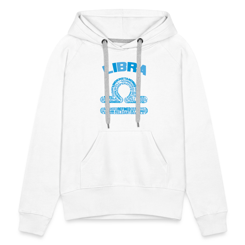 Women's Power Words Libra Premium Hoodie - white