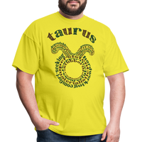 Thumbnail for Men's Power Words Taurus Classic T-Shirt - yellow