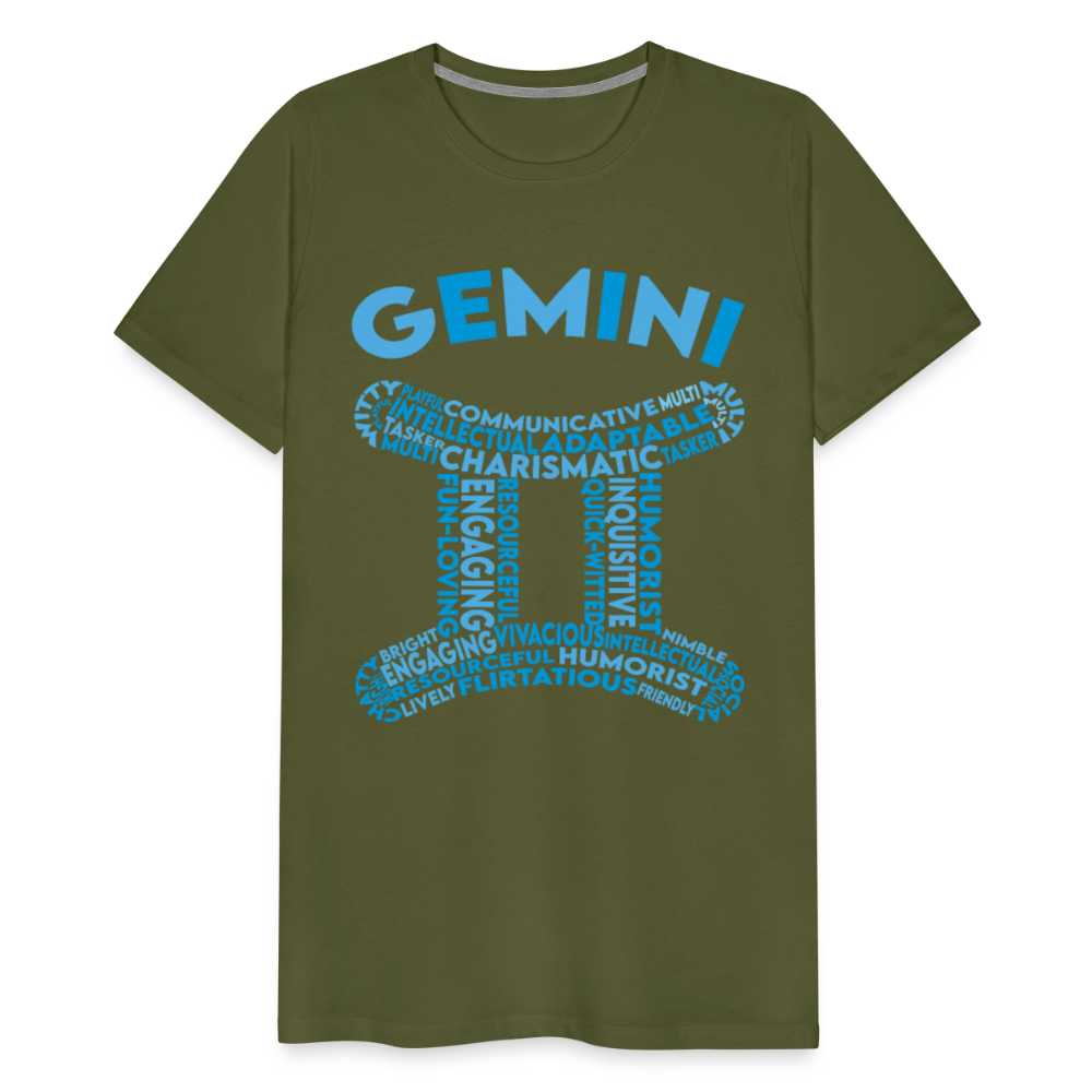 Men's Power Words Gemini Premium T-Shirt - olive green